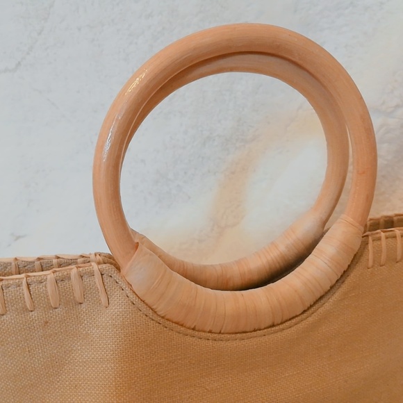 Fossil Vintage Canvas Wood Handle Summer Bag - Picture 4 of 7